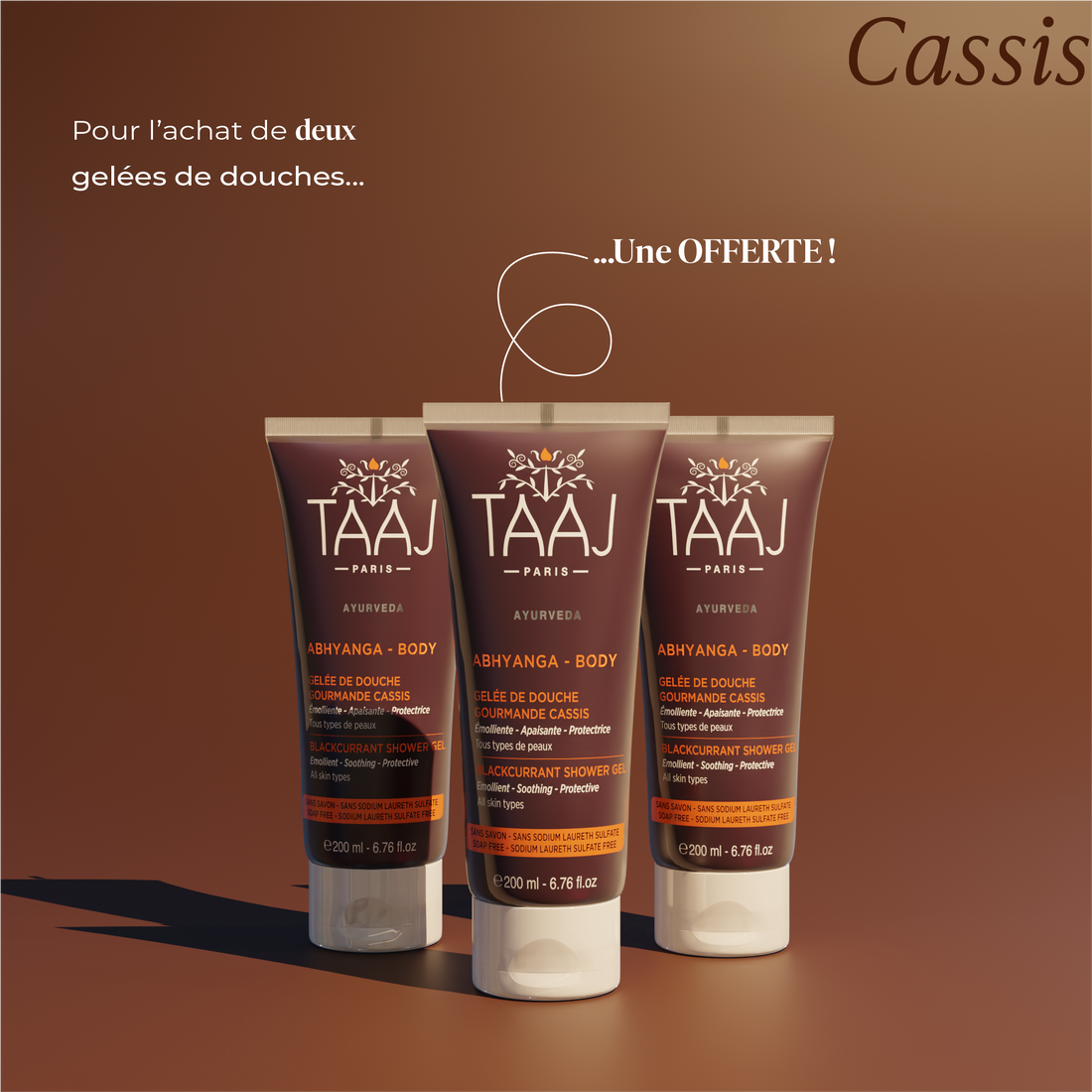 Trio Gelées de douche gourmande cassis
