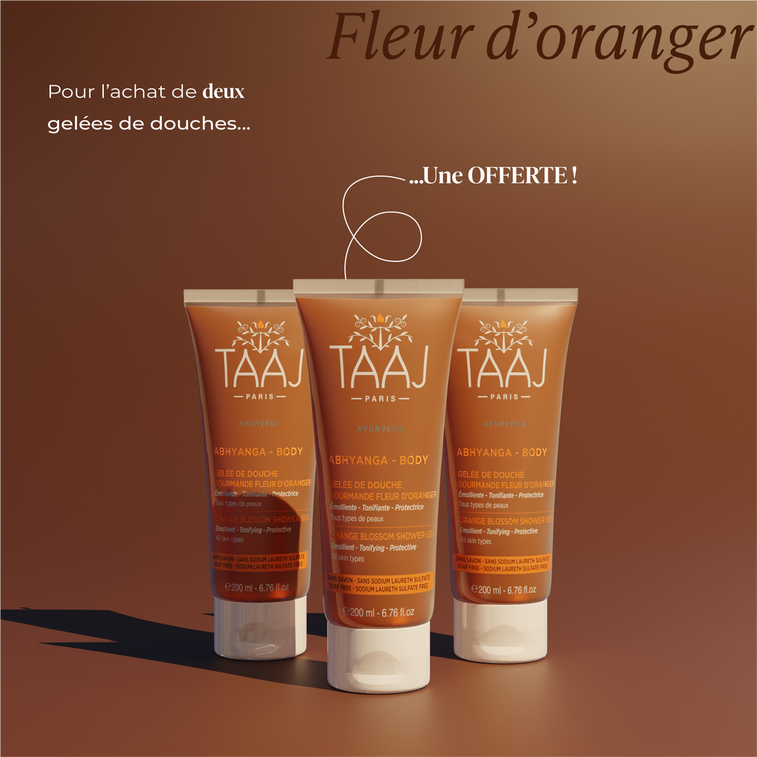 Trio Gelées de douche gourmande fleur d&