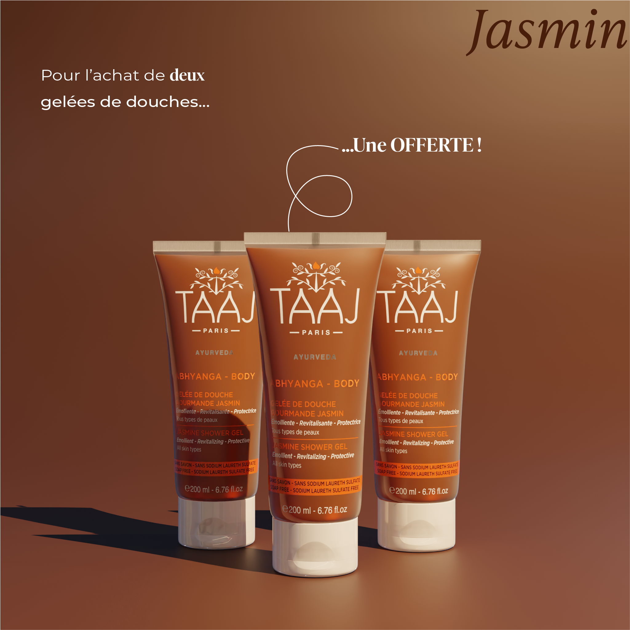 Trio Gelées de douche gourmande jasmin